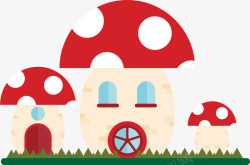 蘑菇城堡矢量图素材