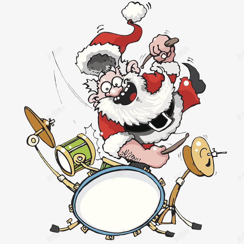 卡通插图圣诞老人打鼓png免抠素材_88icon https://88icon.com 卡通插图 圣诞插图 圣诞老人 打鼓 架子鼓 架子鼓矢量图 音乐表演 高兴