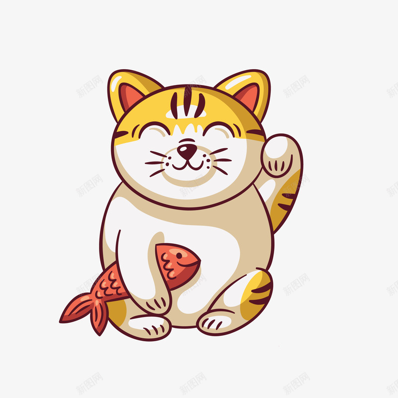 复古的日本猫咪矢量图eps免抠素材_88icon https://88icon.com 可爱复古 复古 复古的可爱猫咪 复古风格 日本 日本猫咪 民族风情 矢量图