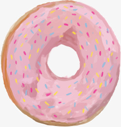 粉红色手绘风甜甜圈矢量图素材