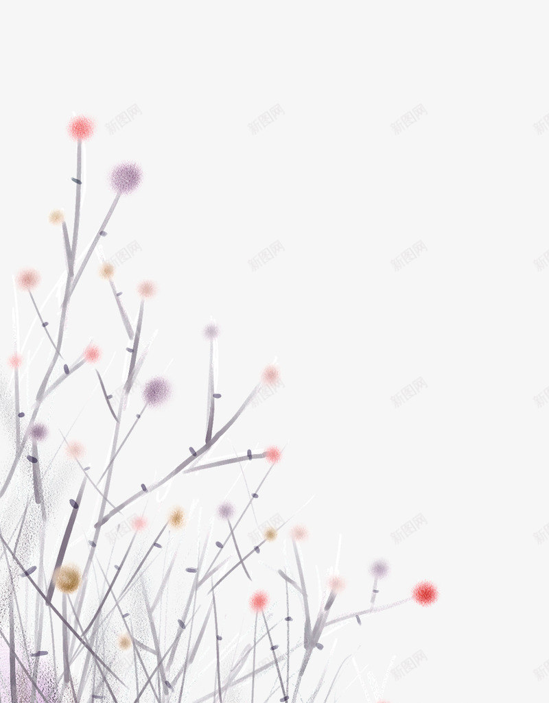 抽象植物图案创意白色创意树png免抠素材_88icon https://88icon.com 创意 墨迹 植物 黑色
