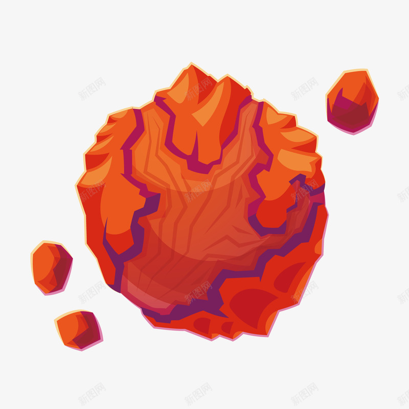 漂浮红色石头矢量图ai免抠素材_88icon https://88icon.com 卡通 漂浮星球 石头 红色 背景装饰 矢量图
