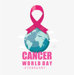 粉红丝带世界癌症日矢量图素材