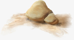 手绘沙子石头素材