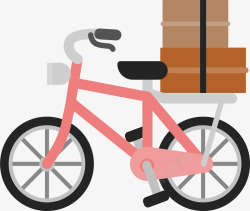 粉红色自行车旅行箱旅游旅行素材