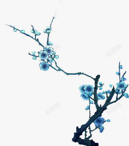 手绘枝叶梅花效果png免抠素材_88icon https://88icon.com 效果 枝叶 梅花