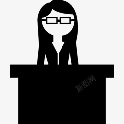 平面女人素材老师的眼镜在她的书桌图标高清图片