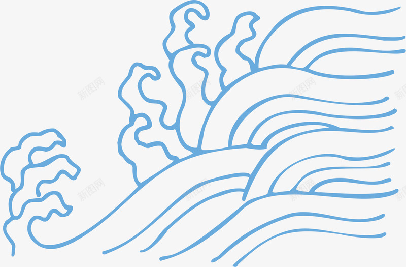 蓝色海浪矢量图eps免抠素材_88icon https://88icon.com 卡通 大海浪 日本海浪 日本海浪图 海浪 蓝色 矢量图