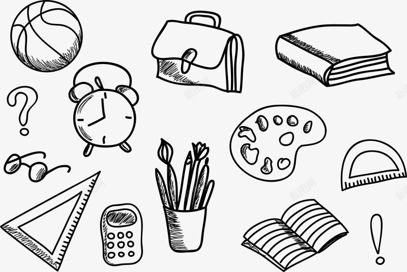 黑色教育学校png免抠素材_88icon https://88icon.com 免抠PNG 学习 学校 教育 用品 边框纹理 黑色