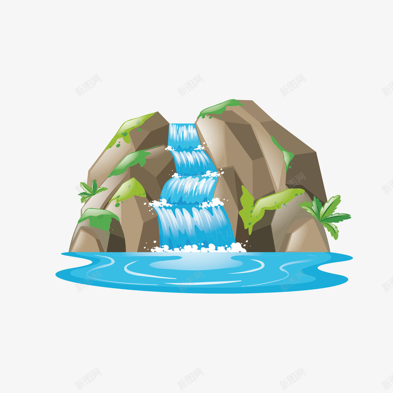 石头山和水矢量图ai免抠素材_88icon https://88icon.com 植物 水 石头 矢量图