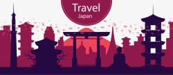 毕业旅游日本横幅矢量图素材