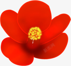 红色卡通手绘梅花花朵素材