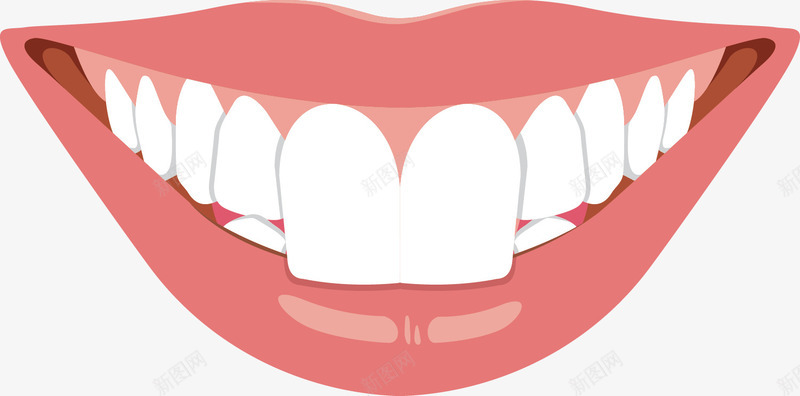 整齐兔牙可爱嘴唇矢量图ai免抠素材_88icon https://88icon.com 一排牙齿 嘴唇 手绘 整齐卡通 牙齿 白色 粉红色 门牙 矢量图