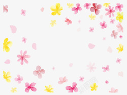 浪漫粉红碎花花朵矢量图素材