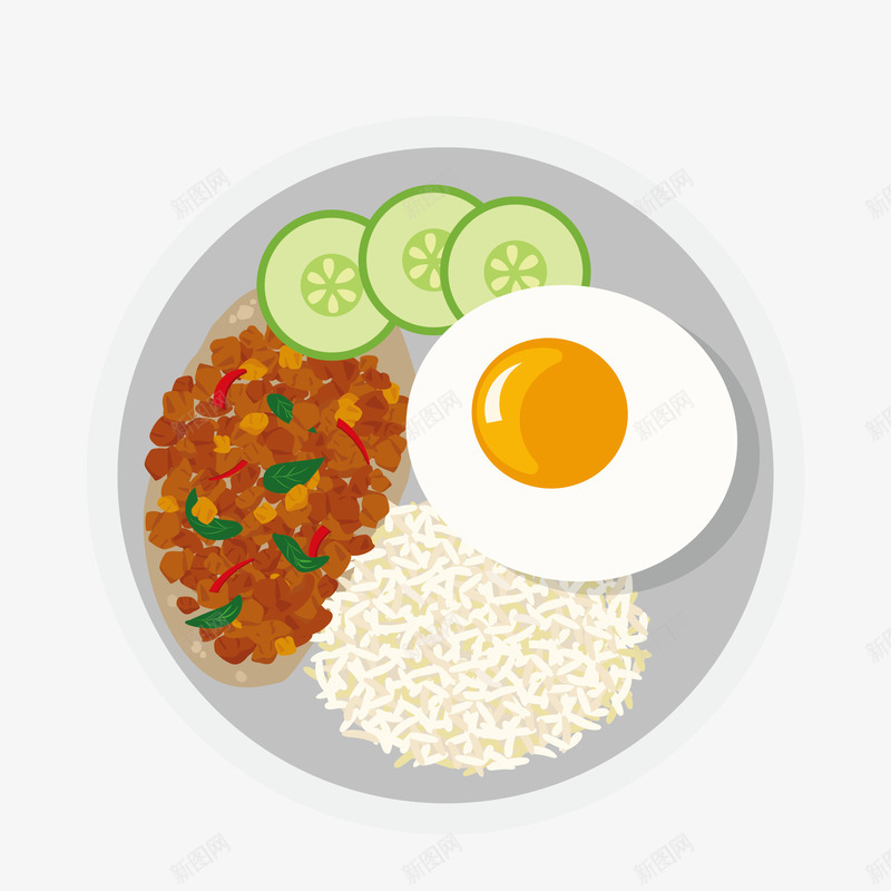 手绘美食煎蛋装饰png免抠素材_88icon https://88icon.com 卡通装饰 广告设计 文艺清新风插画 海报设计 煎蛋 盘子 米饭