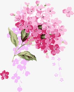 手绘粉红色花束装饰素材