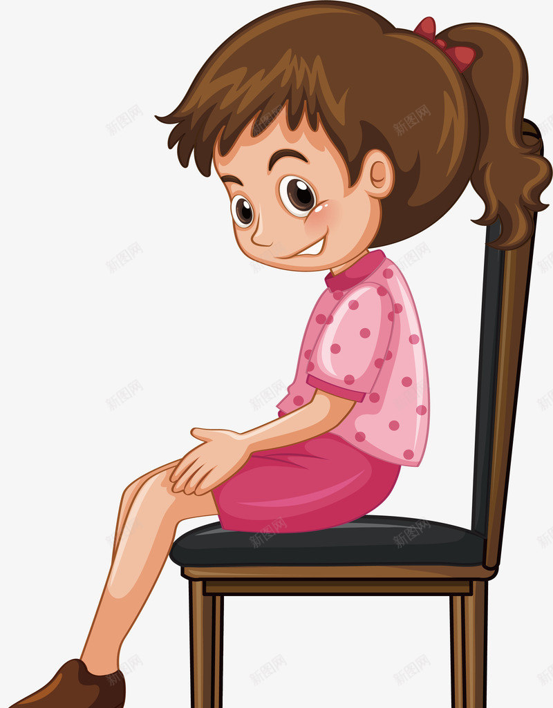 坐在椅子上的女孩矢量图ai免抠素材_88icon https://88icon.com 可爱女孩 坐在椅子上 椅子 矢量png 粉红色 粉色衣服 矢量图