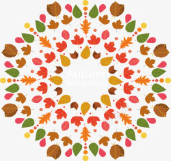 彩色的秋天树叶花纹素材