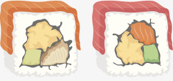 日本料理生鱼片寿司卷素材