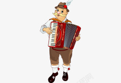 拉手风琴的男子拉手风琴的卡通人物高清图片