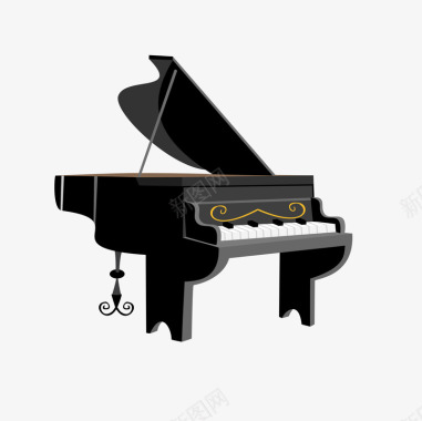 春节海报设计黑色钢琴图标图标