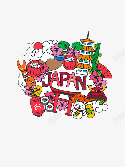 卡通日本旅游插画png免抠素材_88icon https://88icon.com 动漫 卡通 色彩