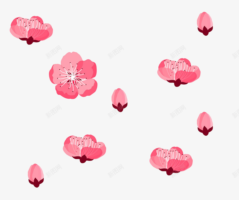 粉红桃花png免抠素材_88icon https://88icon.com 卡通 桃花 水粉 粉红