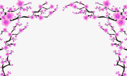 漂亮紫色珠花梅花拱门高清图片