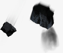 黑色漂浮石头游戏装饰素材