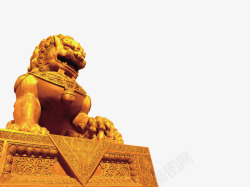 金色石狮子狮子高清图片