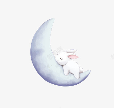 月亮上的兔子png免抠素材_88icon https://88icon.com 七夕 兔子 情人节 月亮