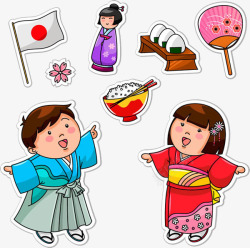 日本家庭生活卡通素材