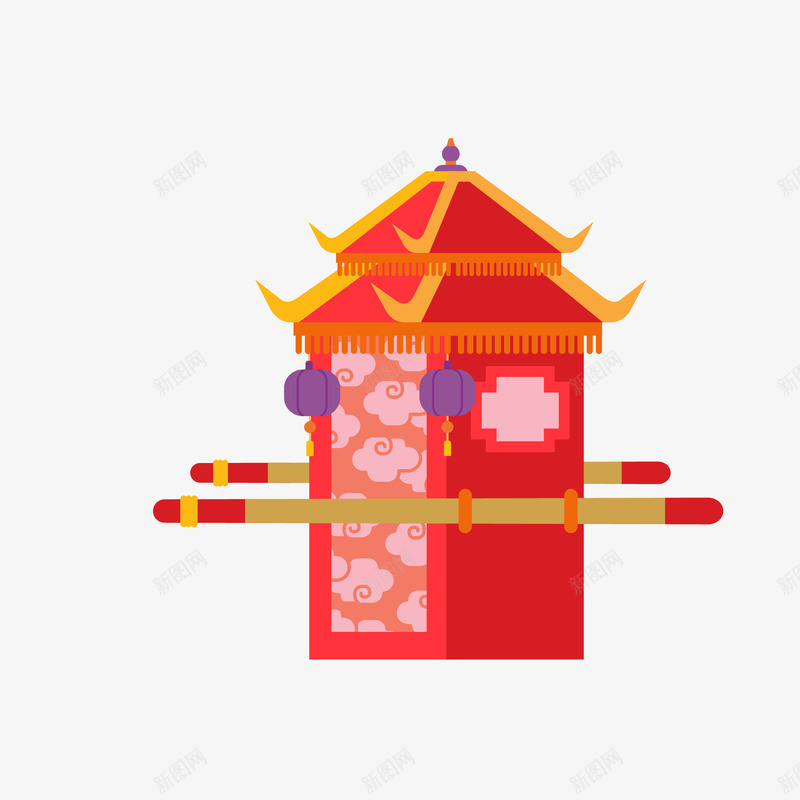 古代花轿矢量图ai免抠素材_88icon https://88icon.com 300像素图 AI免抠 大图免抠 手绘 花轿 轿子 高清免抠 矢量图