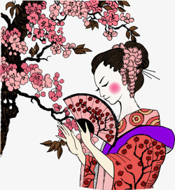 日本古代女性矢量图素材
