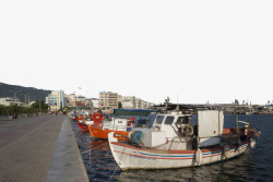 立体建筑欧洲希腊渔港素材