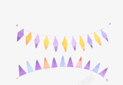 浅紫色菱形装饰彩带两条素材