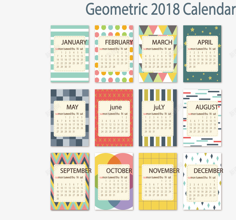 几何抽象花纹2018日历矢量图ai免抠素材_88icon https://88icon.com 2018日历 几何花纹 抽象日历 日历 矢量png 矢量图