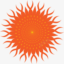 橙色太阳抽象图形矢量图素材