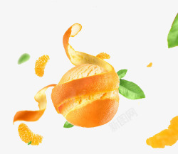 拨开的橘子创意橘子高清图片