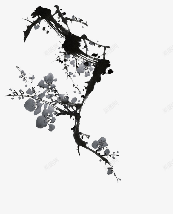 梅花萬杂墨 水墨梅花png图片免费下载-素材jlylnlyv-88ICON