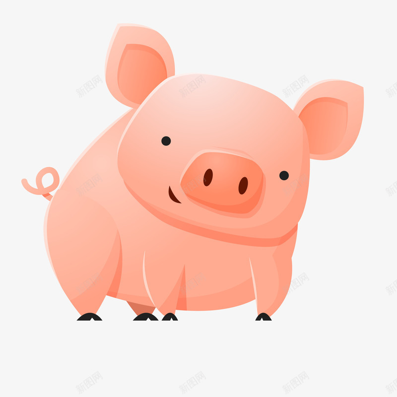 卡通可爱的小猪矢量图ai免抠素材_88icon https://88icon.com 动物设计 可爱 小猪 新年 猪年 粉红猪 矢量图