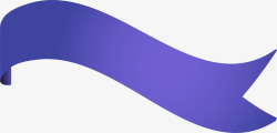 手绘紫色丝带条幅素材