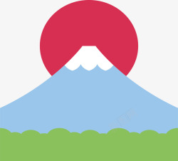 日本旅游富士山风景矢量图素材