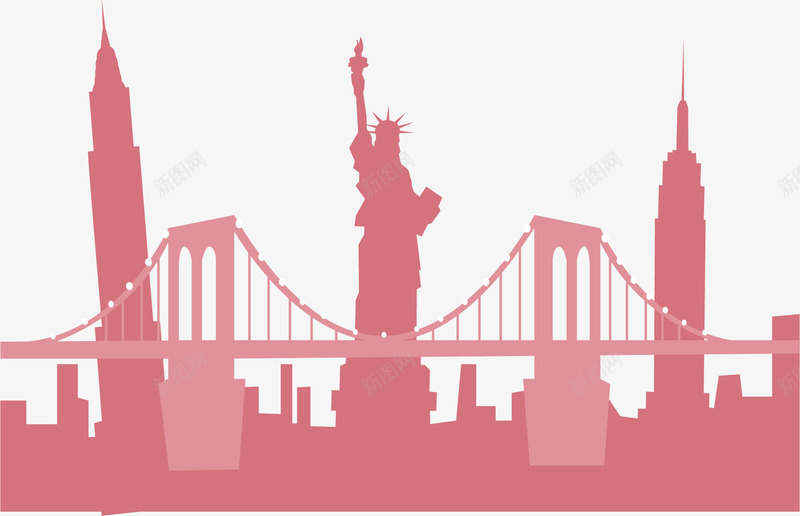 粉红色的美国纽约矢量图ai免抠素材_88icon https://88icon.com 矢量png 粉红色 粉色纽约 纽约 美国 美国纽约 矢量图