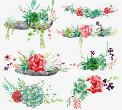 花朵水彩绘花素材