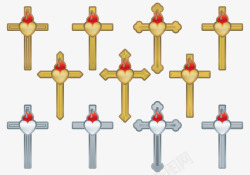 爱心十字架素材