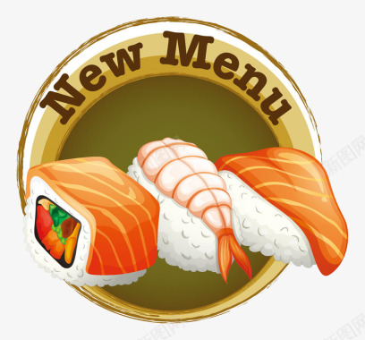 高级料理美食美味的寿司图标图标
