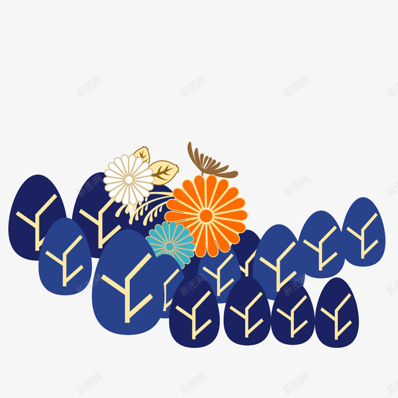 简笔树花矢量图ai免抠素材_88icon https://88icon.com 日本 树 简笔 花 风格 矢量图