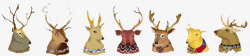 鹿头装饰素材