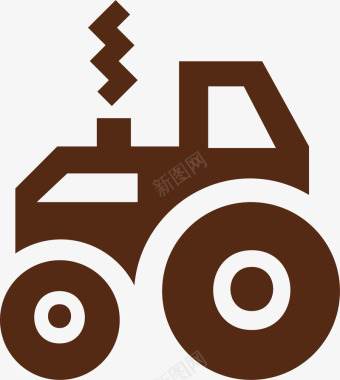 农用拖拉机抽象拖拉机图标图标